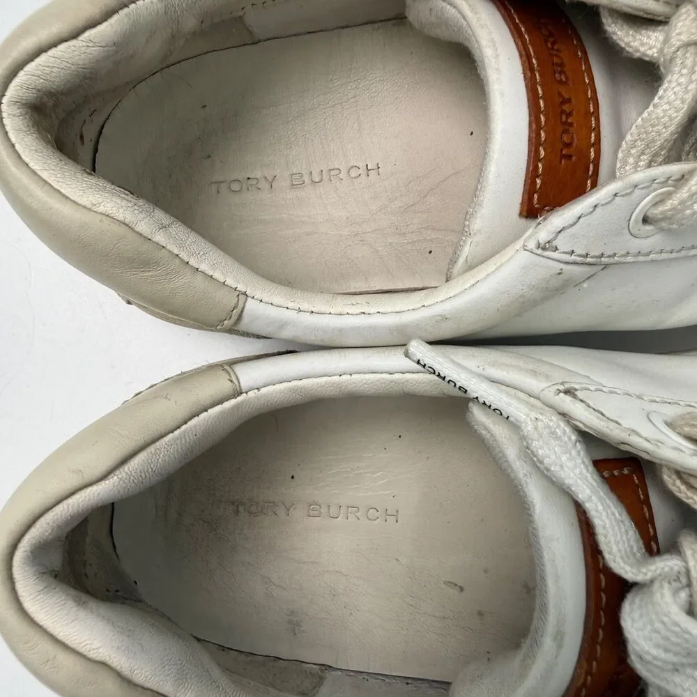 Tory‎ Burch Women's 7 Color Block Signature Logo Leather Sneaker Shoes
